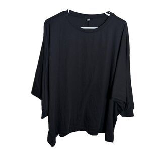 Uniqlo T-Shirt Women's XL Black Dolman 3/4 Sleeve Casual Solid Shirt Top